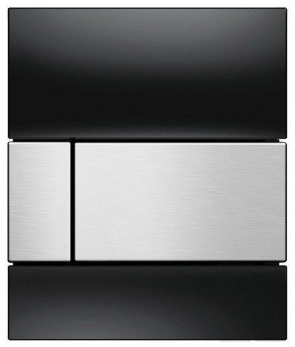 Tece Square przycisk spłukujący do pisuaru szkło czarne przycisk stal szczotkowana 9242806