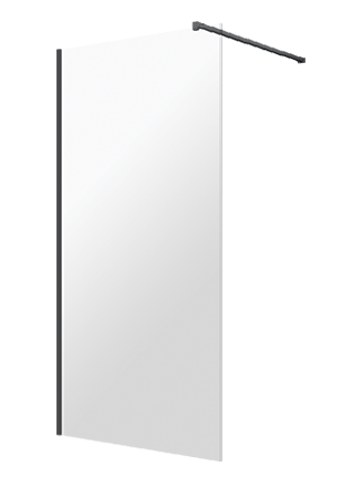 Omnires Marina kabina typu Walk-In 120 cm L/P czarny przeźroczyste Easy Clean DNR12XBLTR