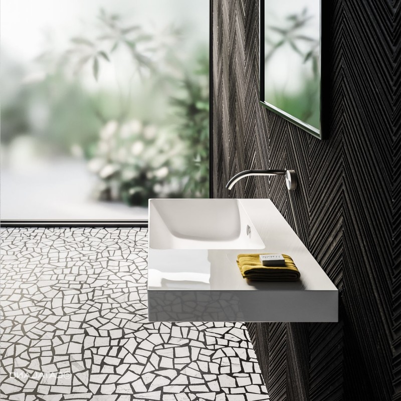 Catalano New Zero 75 L umywalka z blatem ceramicznym po prawej stronie 75x50 biały Cataglaze 175SZEUP00