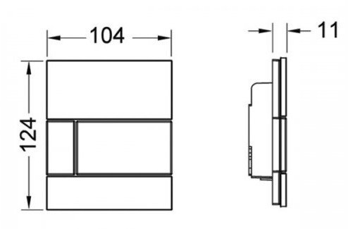 Tece Square przycisk spłukujący do pisuaru szkło białe przycisk stal szczotkowana 9242801