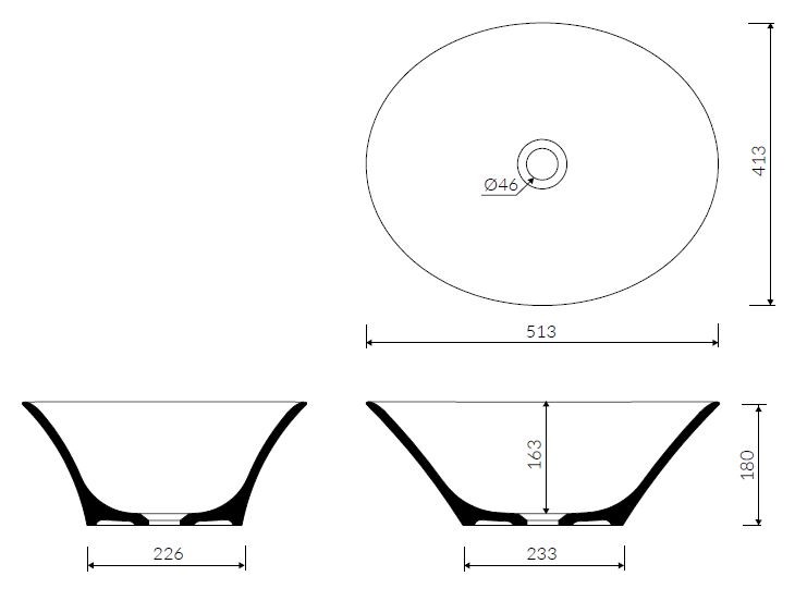 Marmorin Sofi umywalka stawiana na blat Mineralicast P_U_556_01_0413
