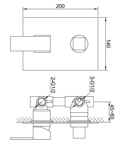 Kohlman Excelent bateria wannowo-prysznicowa podtynkowa 3-drożna chrom QW211H