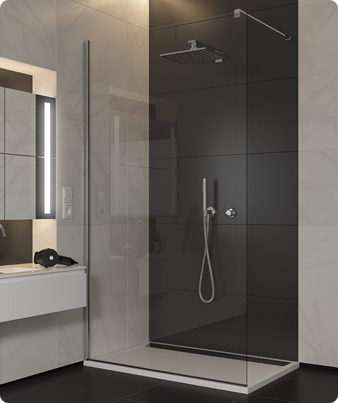 SanSwiss Walk-In Easy ścianka wolnostojąca 100 cm srebrny połysk przeźroczyste STR4PX1005007