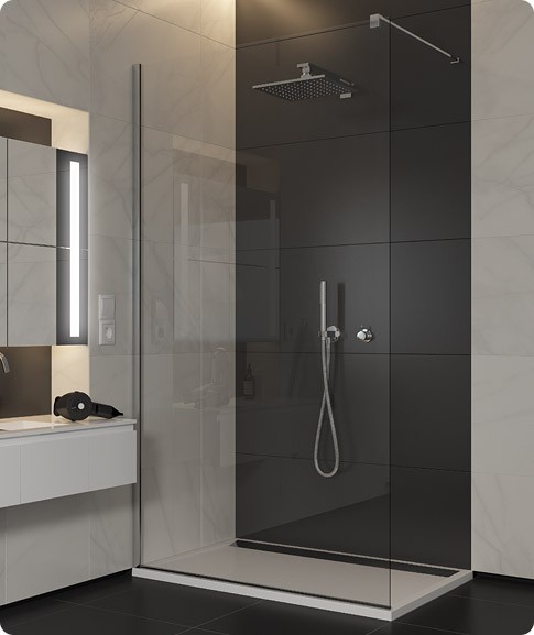 SanSwiss Walk-In Easy ścianka wolnostojąca 80 cm srebrny połysk przeźroczyste STR4PX0805007