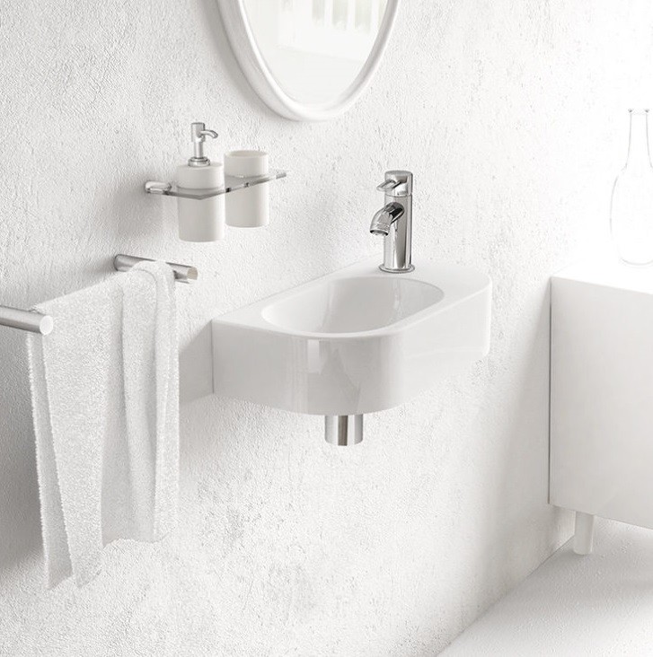 Marmorin Elara 2 umywalka mała z otworem 40x20 cm Mineralicast 400 040 020 011