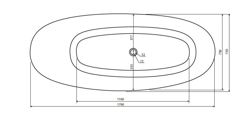 Marmorin La Donna wanna wolnostojąca retro 164,5x87,5 Mineralicast P_W_048_02_1645