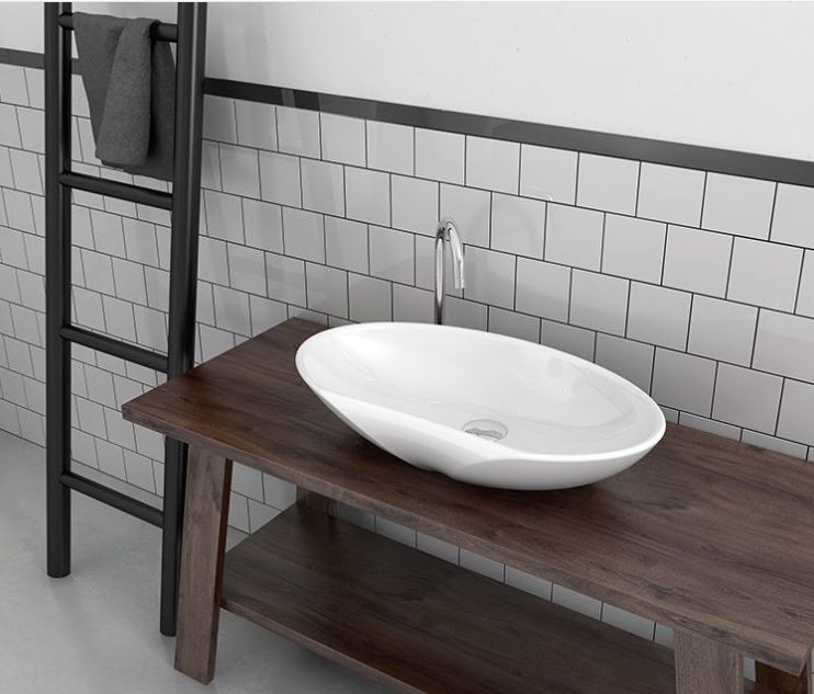 Marmorin Selia umywalka stawiana na blat 59x33 cm Mineralicast P_U_075_01_0592