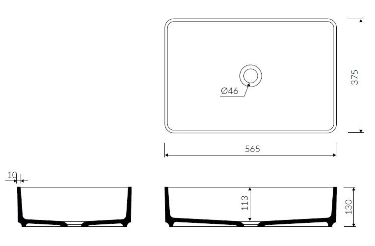 Marmorin Tara umywalka stawiana na blat Mineralicast P_U_608_01_0565