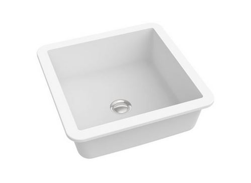 Marmorin Lena umywalka kwadratowa wpuszczana w blat 45x45 cm Mineralicast P_U_539_07_0448