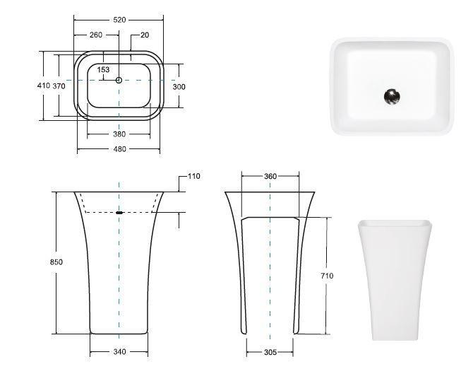 Besco Glam Assos umywalka wolnostojąca srebrna 52x41 Mineral DuraBe IllumeCoat silver metaliczny srebrny