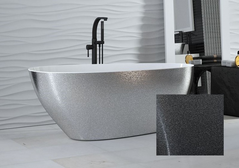 Besco Glam Goya XS wanna wolnostojąca 140x62 cm Mineral DuraBe IllumeCoat Grafitowy