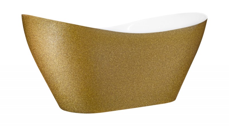 BESCO Glam Viya złota wanna wolnostojąca 160x70 Mineral DuraBe IllumeCoat złoty