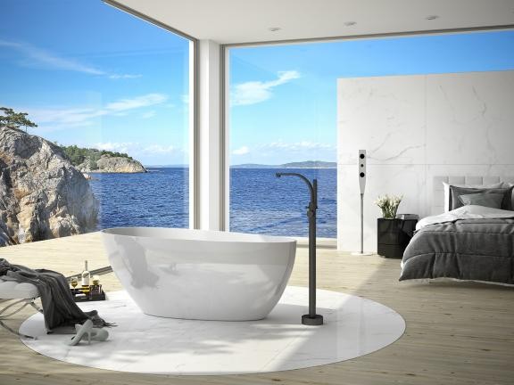 Besco Goya wanna wolnostojąca 160x70 cm Mineral DuraBe biały