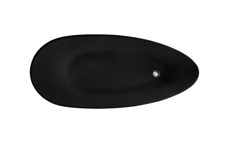 Besco Goya XS Black&White czarna wanna wolnostojąca 142x62 cm Mineral DuraBe czarny biały