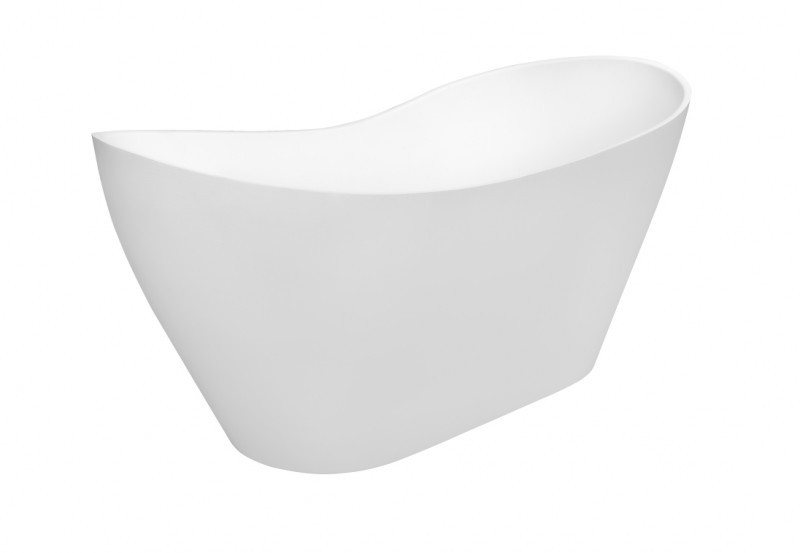 Besco Viya Black&White czarna wanna wolnostojąca 160x70 Mineral DuraBe czarny biały