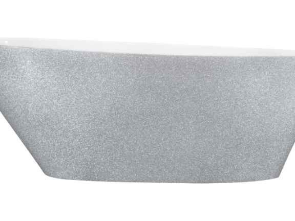 Besco Glam Goya XS srebrna wanna wolnostojąca 142x62 cm Mineral DuraBe IllumeCoat srebrny