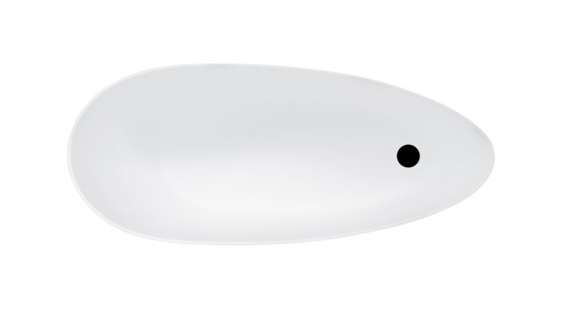 Besco Keya Black&White czarna wanna wolnostojąca 165x70 cm Mineral DuraBe czarny biały