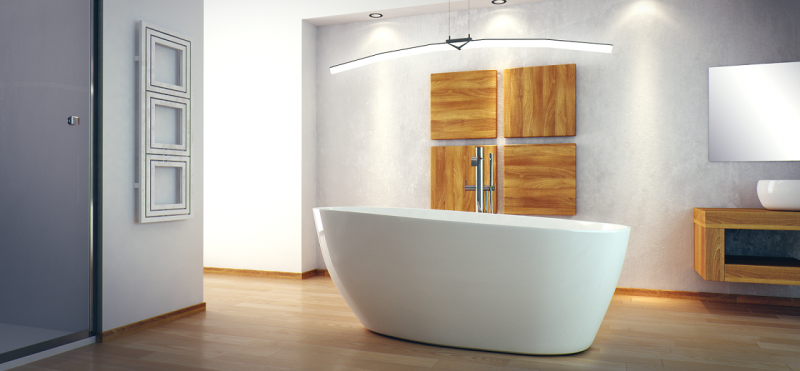 Besco Goya Black&White wanna wolnostojąca 160x70 cm Mineral DuraBe biały czarny