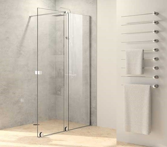 Huppe Xtensa Pure drzwi suwane WALK-IN 100-110 cm prawe srebrny połysk przeźroczyste Anti-Plaque XT0202.069.322
