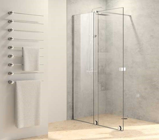 Huppe Xtensa Pure drzwi suwane WALK-IN 100 cm lewe srebrny połysk przeźroczyste Anti-Plaque XT0101.069.322