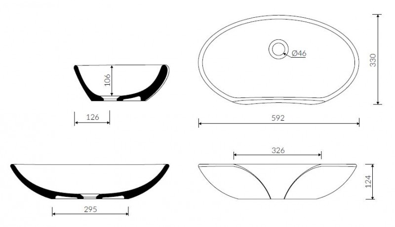 Marmorin Selia umywalka stawiana na blat 59x33 cm Mineralicast P_U_075_01_0592