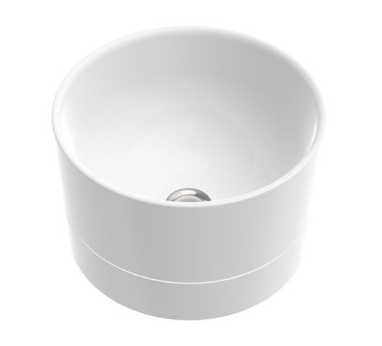 Marmorin Duo II umywalka okrągła stawiana na blat 38x38 cm z białym panelem Mineralicast P_U_536_08_0380