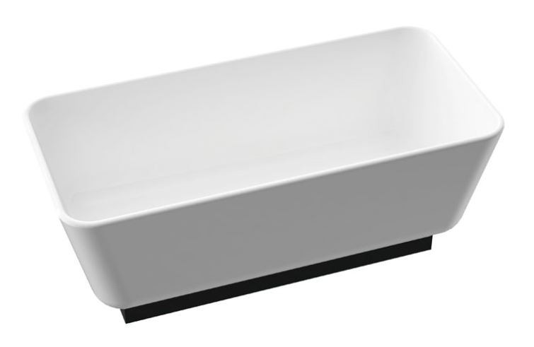 Marmorin Balta wanna wolnostojąca z czarną podstawą 155x74 cm Mineralicast P_W_009_03_1550