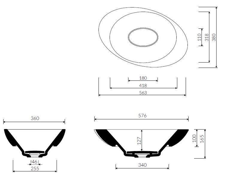 Marmorin Amos I umywalka wpuszczana w blat 58x36 cm Mineralicast 729 576 020 01 0