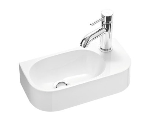 Marmorin Elara 2 umywalka mała z otworem 40x20 cm Mineralicast 400 040 020 011