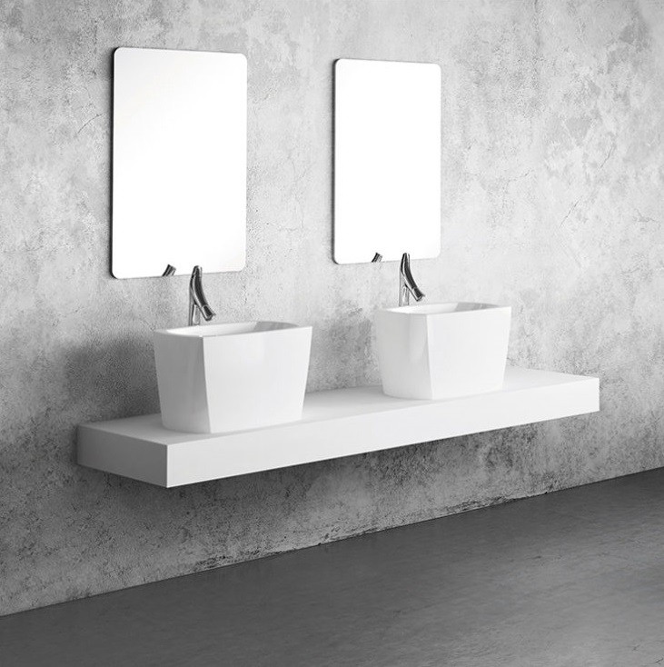 Marmorin Isar umywalka stawiana na blat 46x33 cm Mineralicast P 597 040 020 010