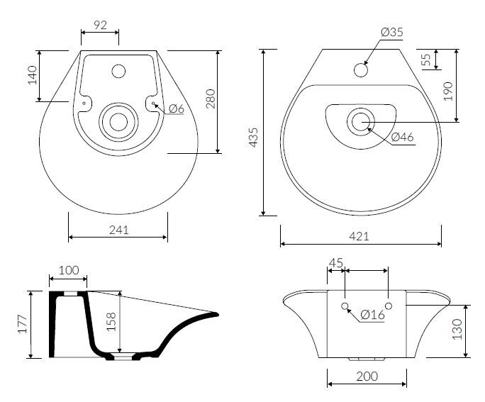 Marmorin Misa umywalka stawiana na blat 42x43,5 cm Mineralicast P_U_057_01_0421