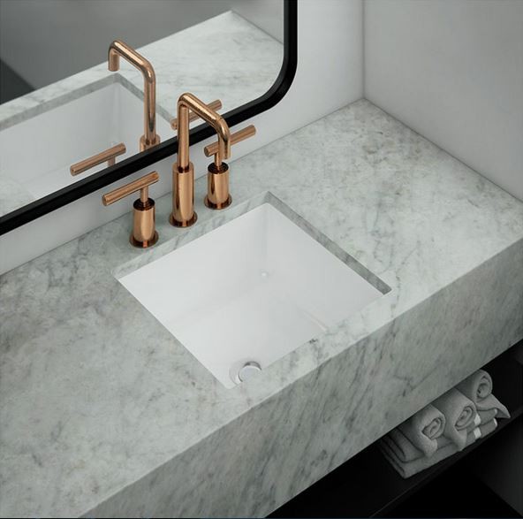 Marmorin Lena umywalka kwadratowa podblatowa 45x45 cm Mineralicast P_U_539_04_0448