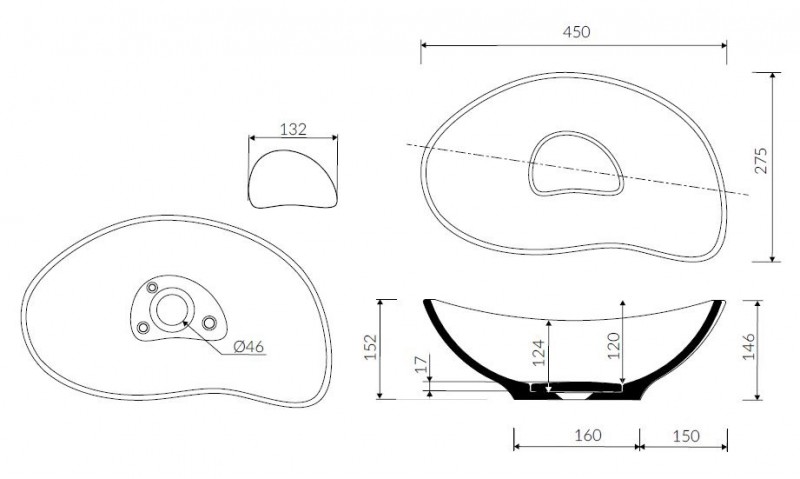 Marmorin Tallasa umywalka stawiana na blat Mineralicast P 520 044 020 010