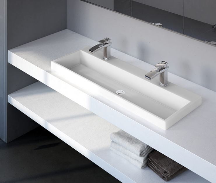 Marmorin Teo 120 umywalka z 2 otworami 120cm Mineralicast 641 120 020 012