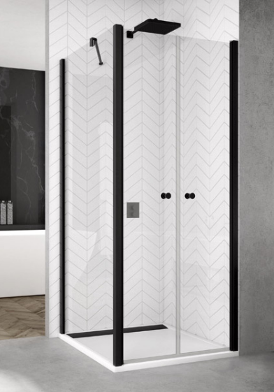 Sanswiss Solino Black Line ścianka boczna 75 cm czarny mat przeźroczyste SOLT207500607