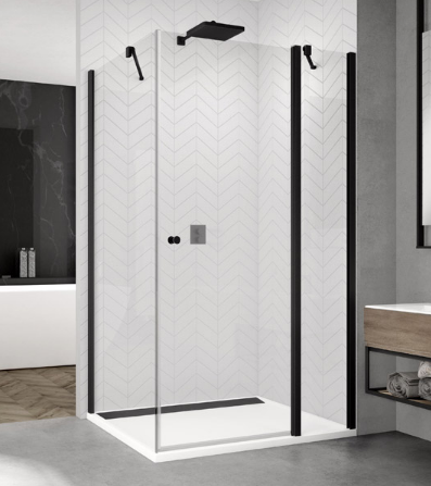 Sanswiss Solino Black Line ścianka boczna 70 cm czarny mat przeźroczyste SOLT107000607