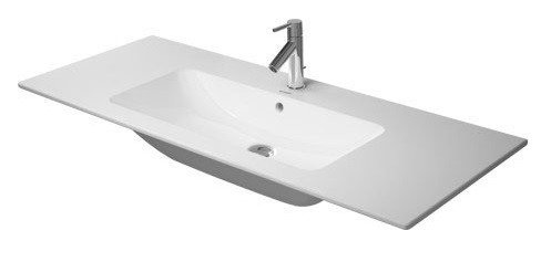 Duravit Me by Starck umywalka meblowa z przelewem, z jednym otworem pod baterię 123 cm 123x49 biały jedwabny mat 2336123200