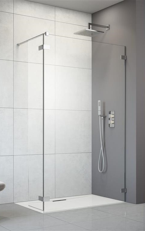 Radaway Arta kabina typu Walk-in z ruchomym skrzydłem 140 cm prawa chrom przeźroczyste Easy Clean 386214-03-01 + 386010-03-01R