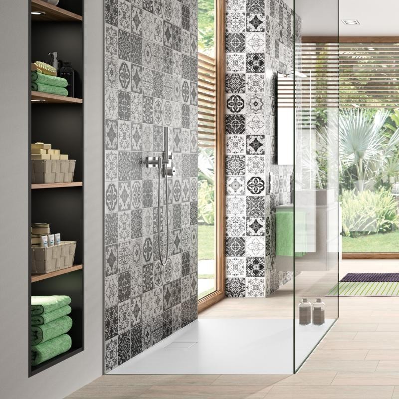 Huppe EasyFlat brodzik prostokątny 160x100 konglomerat biały połysk EF0119055