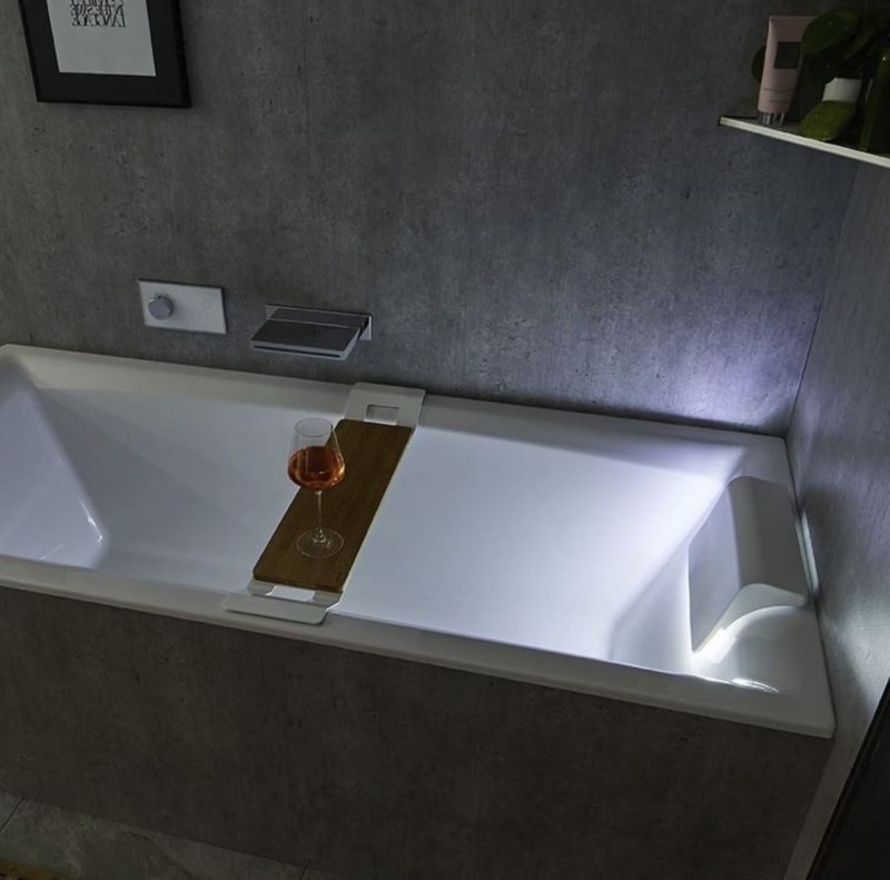 Riho Still Square LED wanna prostokątna 170x75 z oświetleniem LED, zagłówkami i syfonem akryl BR0200500K00132