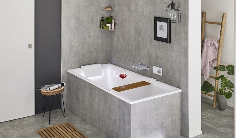 Riho Still Square LED wanna prostokątna 170x75 z oświetleniem LED, zagłówkami i syfonem akryl BR0200500K00132