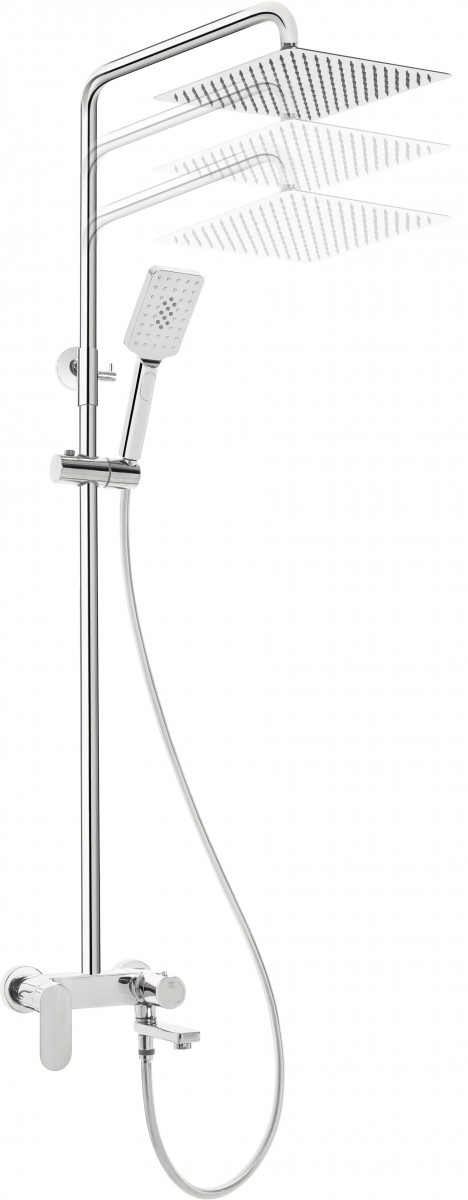 Deante Alpinia zestaw prysznicowy z deszczownicą i ruchomą wylewką chrom NAC01AM
