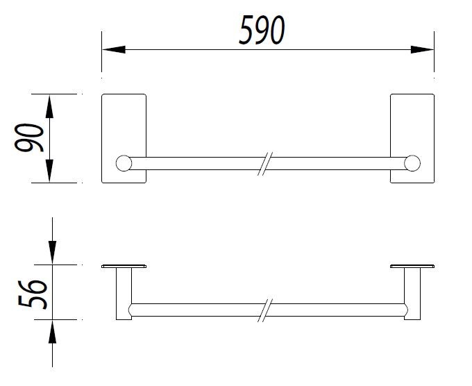 Omnires Strong wieszak na ręcznik samoprzylepny 59 cm chrom ST30216CR