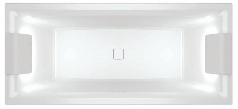 Riho Still Square LED wanna prostokątna 170x75 z oświetleniem LED, zagłówkami i syfonem akryl BR0200500K00132