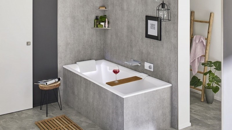 Riho Still Square LED wanna prostokątna lewa 180x80 z oświetleniem LED, zagłówkiem i syfonem akryl BR0100500K00131