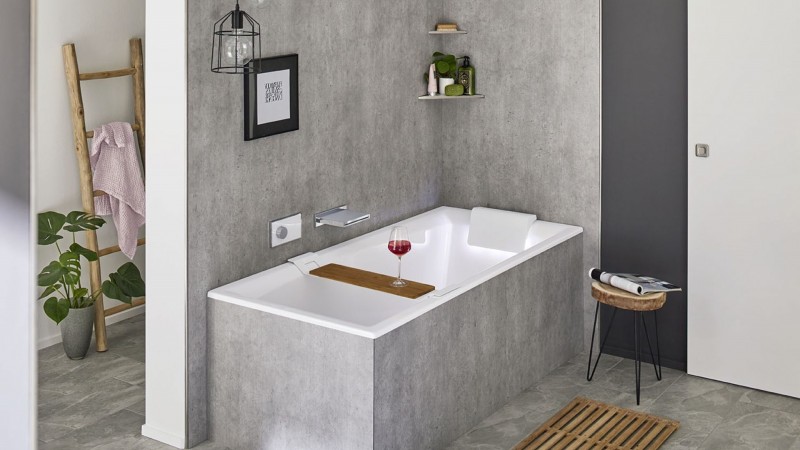 Riho Still Square LED wanna prostokątna prawa 180x80 z oświetleniem LED, zagłówkiem i syfonem akryl BR0100500K00130