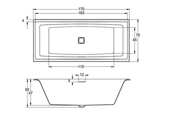 Riho Still Square LED wanna prostokątna lewa 170x75 z oświetleniem LED, zagłówkiem i syfonem akryl BR0200500K00131