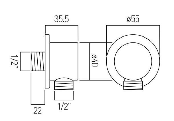 Vado Individual przyłącze kątowe okrągłe nikiel szczotkowany IND-OUTLET/RO-BRN