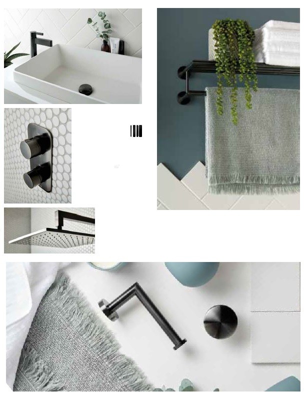 Vado Elements Water bateria umywalkowa trzyotworowa czarny szczotkowany IND-ELW101-BLK