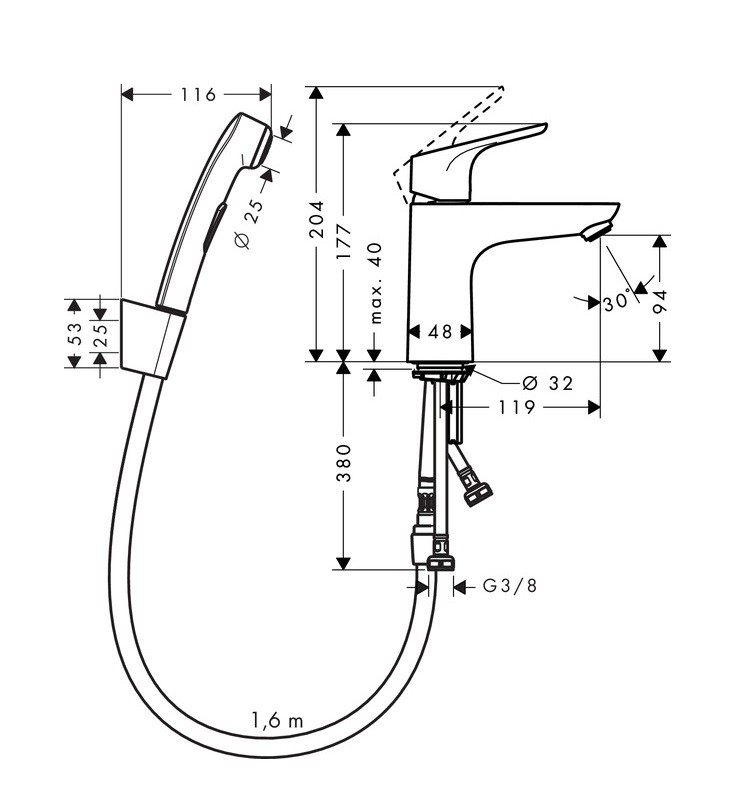 Hansgrohe Focus 100 zestaw bidette chrom 31927000